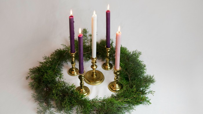 Candles in wreath