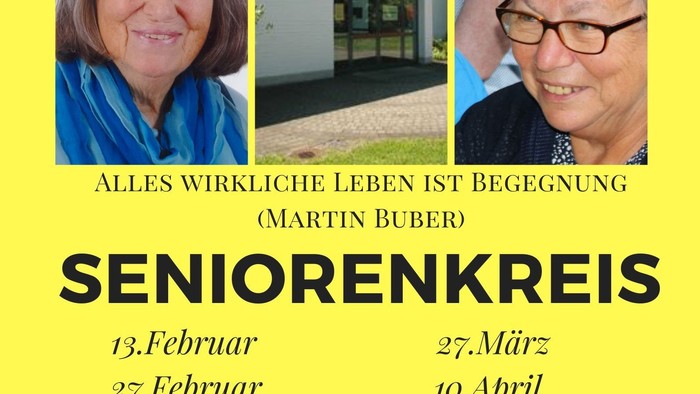 Plakat für Veranstaltungen für Senioren der Christophoruskirche Künzell mit Terminen und Kontaktdaten.
