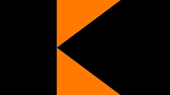 Das Bild zeigt eine diagonale schwarze Linie auf einem orangefarbenen Hintergrund