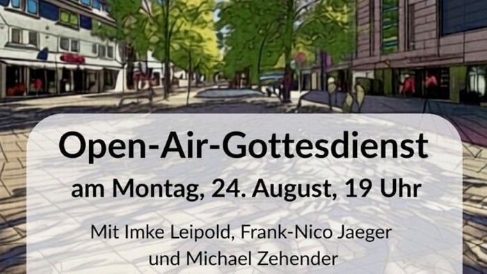 Werbeplakat für einen Open-Air-Gottesdienst in der Sommer Arena Bad Hersfeld am 24. August.