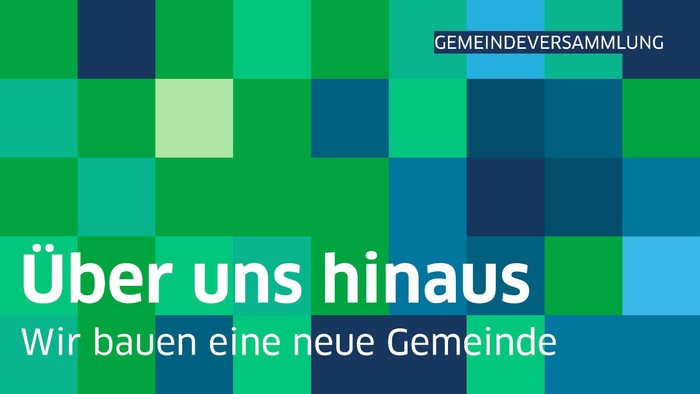 Werbegrafik für den Aufbau einer neuen Gemeinschaft mit Fokus auf gemeinschaftlichen Einsatz und zukünftiges Wachstum.