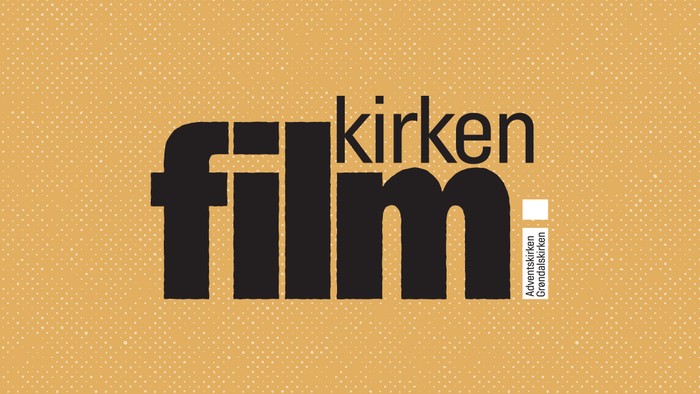 Kirken Film logo på gul baggrund