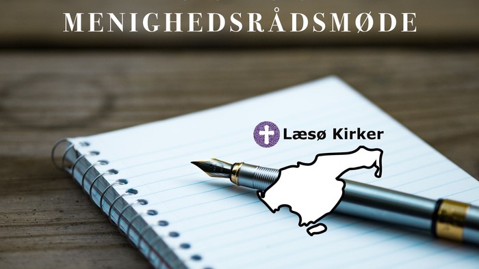 Notebook med pen og logo til Laesø Kirker