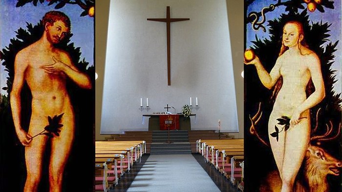 Stephanuskirche mit Bildausschnitten aus dem aus dem Bild