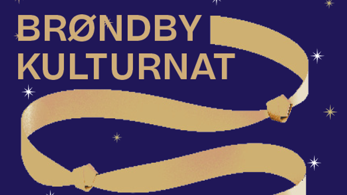 Brøndby Kulturnat jubilæumsposter med guldstjerner og dato