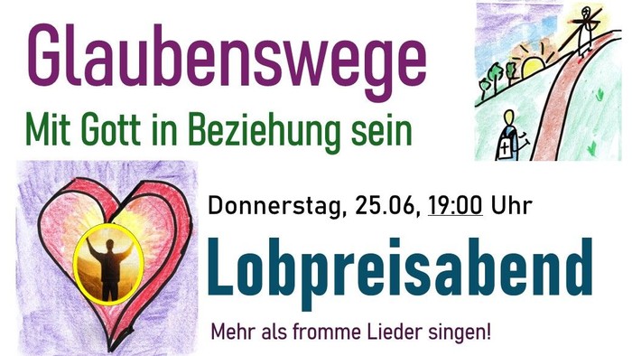Plakat zur Ankündigung eines Lobpreisabends mit dem Titel **