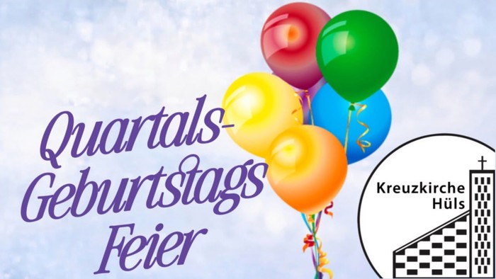Bunte Luftballons feiern das vierteljährliche Geburtstagsfest zum 20-jährigen Jubiläum der Kreuzkirche Hüls.