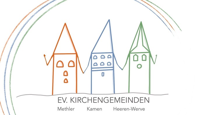 Das Logo für die regionale Jugendarbeit zeigt die Umrisse der drei Kirchen in der Region Kamen