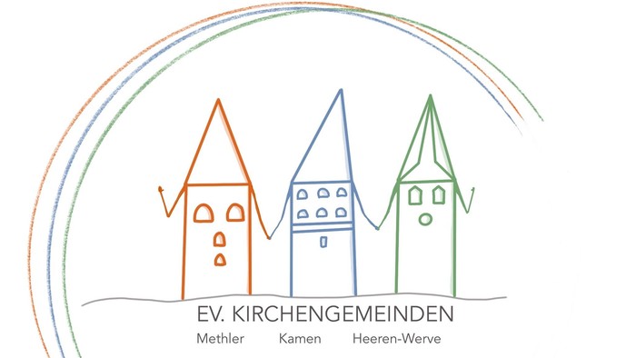 Das Logo für die regionale Jugendarbeit zeigt die Umrisse der drei Kirchen in der Region Kamen