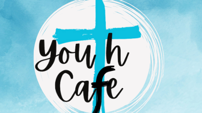 Youth Cafe banner with details for ages 10-16, Wednesdays 5-6:30pm at St. John's Centre, £1 entry, tuck shop, games