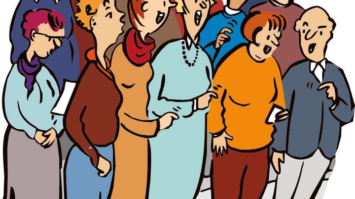 Eine Gruppe von Menschen singt gemeinsam.