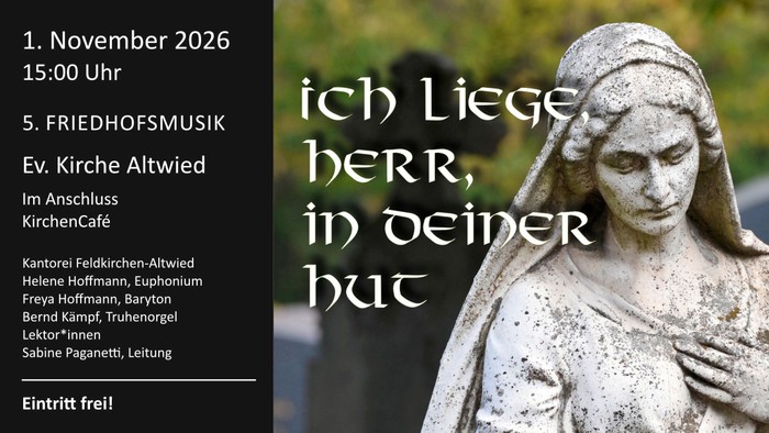 Plakat für ein kostenloses Kirchenkonzert im November 2026 mit dem Titel **