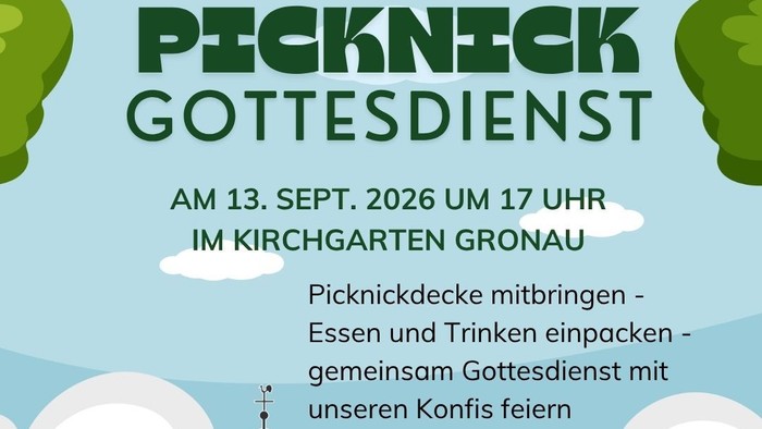 Picknickgottesdienst am 13. September 2026 in Gronau.