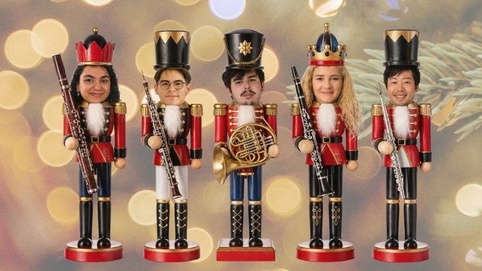 5 Nussknacker-Figuren mit den Gesichtern der Mitwirkenden