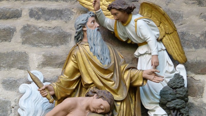 relief von abrahahm mit Engel