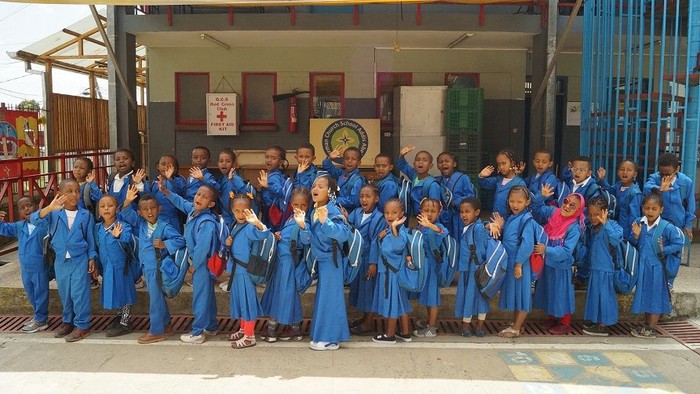 Gruppenbild der Erstklässler der German Church School in Addis Abeba, Äthiopien