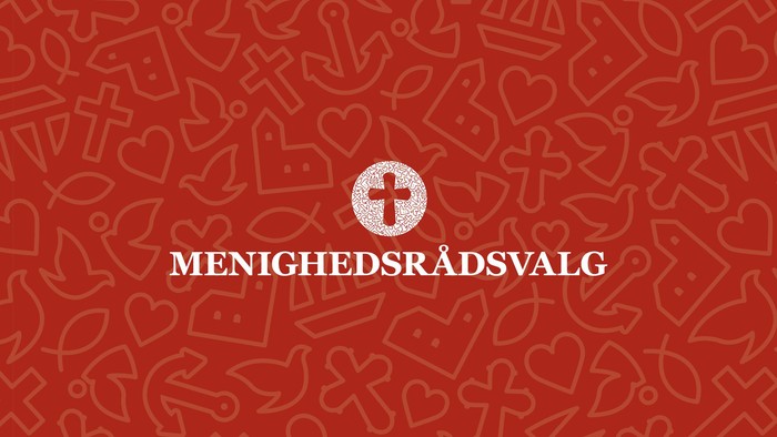 Rødt design med hjerter og kors, og teksten