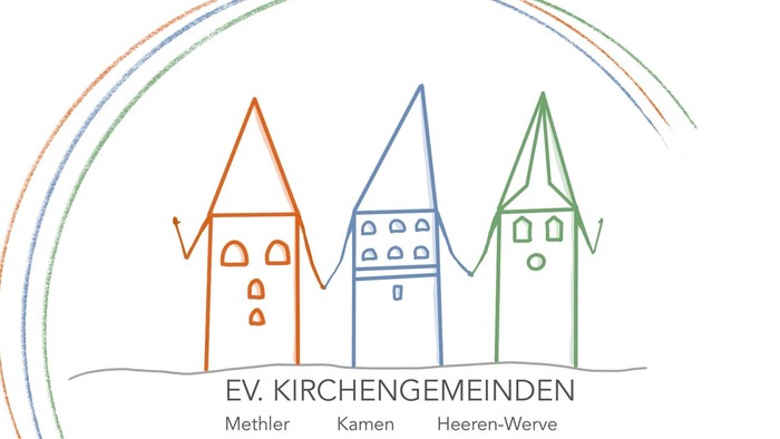 Das Logo für die regionale Jugendarbeit zeigt die Umrisse der drei Kirchen in der Region Kamen