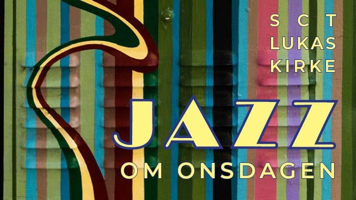 Grafik og tekst for jazz om onsdagen, der finder sted hver onsdag kl. 13.
