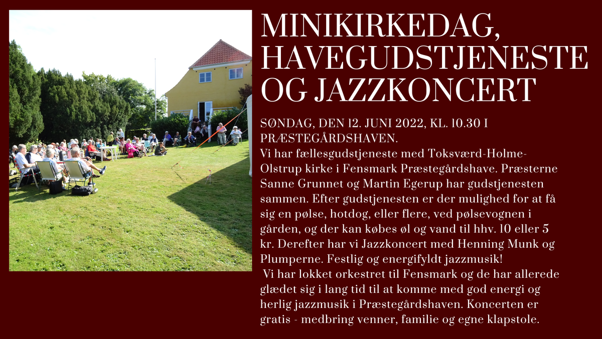 MiniKirkedag i Præstegårdshaven ved Martin Egerup og Sanne Grunnet