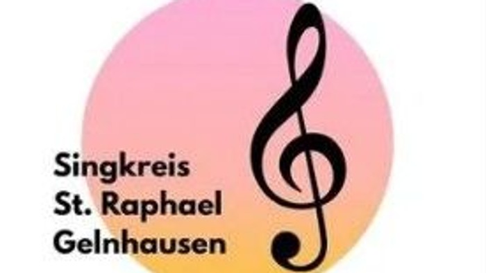 Logo für den Singkreis St. Raphael Gelnhausen mit einer Musiknote und einem Verlaufskreis.