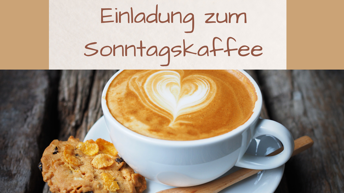 Einladung zum Sonntagskaffeetreffen in Rotenburg nach dem Gottesdienst am 6. September 2026 mit Kaffee und Gebäck.
