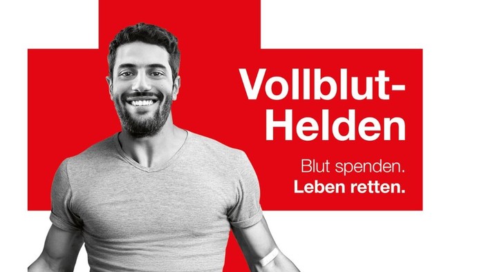 Plakat zur Förderung der Blutspende am 11. Februar im Ev. Martinszentrum in Bottrop, Deutschland.