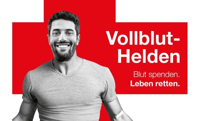Plakat zur Förderung der Blutspende am 11. Februar im Ev. Martinszentrum in Bottrop, Deutschland.