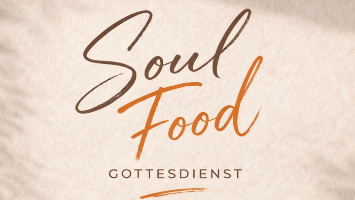Einladung zu einem Soul-Food-Gottesdienst mit Buffet am 3. Mai 2026 in Lemgo.