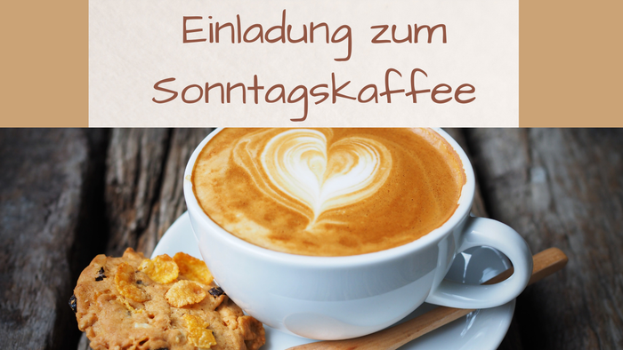 Einladung zum Sonntagskaffeetreffen in Rotenburg nach dem Gottesdienst am 6. September 2026 mit Kaffee und Gebäck.