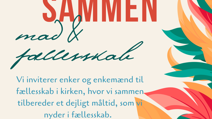 Invitationsfolder til kirkefrokost med fælles opgaver og fællesskab i Islebjerg Kirke.