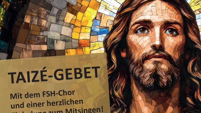 Der romantische, königliche Jesus mit wallendem Haar und gepflegtem Bart. Taizé-Gebet des FSH-Kirchenchor. Thema Christ-König. 23. November 2026. 18 bis 19 Uhr. 