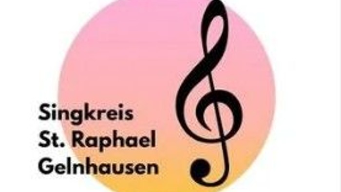 Logo für den Singkreis St. Raphael Gelnhausen mit einer Musiknote und einem Verlaufskreis.