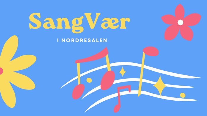 SangVaer i Nordresalen med musikalske noter og blomster