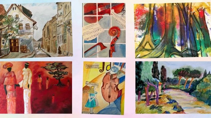 Collage aus Bildern der Malgruppe