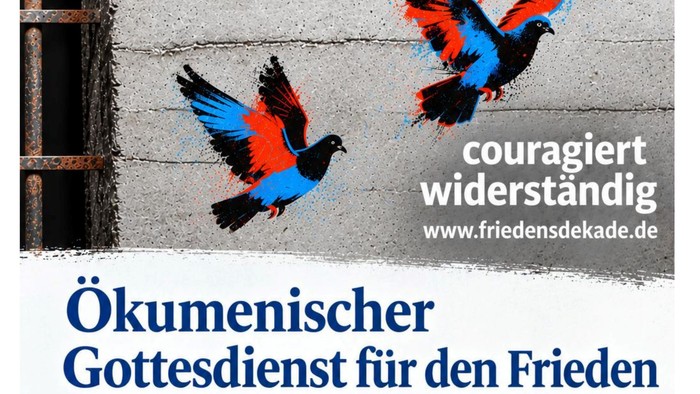 Plakat mit Terminhinweis für den Ökumenischen Gottesdienst am 18.11.2026 in der Heilig-Kreuz-Kirche in Belrin-Kreuzberg.