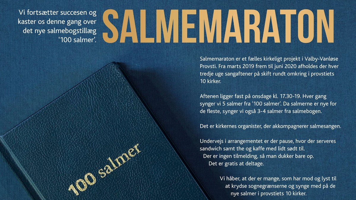 Salmemaraton 100 salmer - Tillæg til salmebogen i Johannes Døbers Kirke