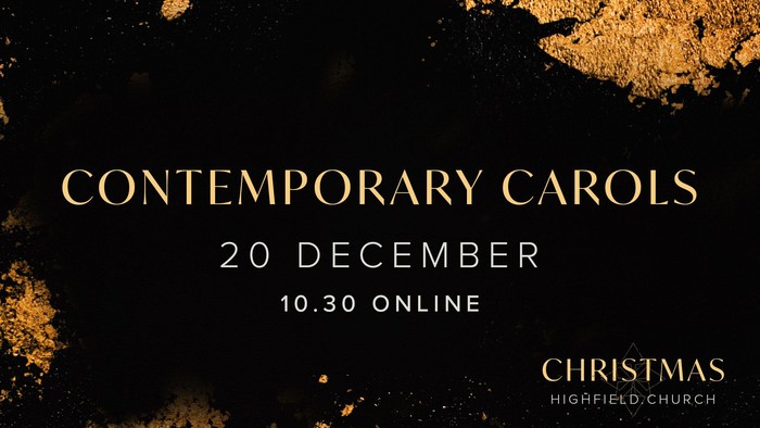 Announcement for Contemporary Carols event on 20 December at 10:30 online
