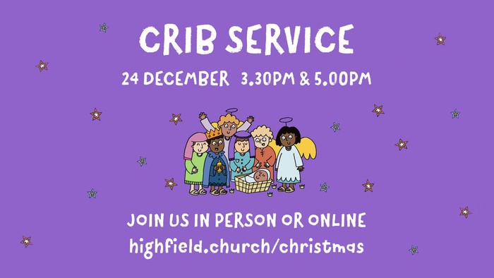Crib Service event on 24 December at 3:30 PM & 5:00 PM, join in person or online