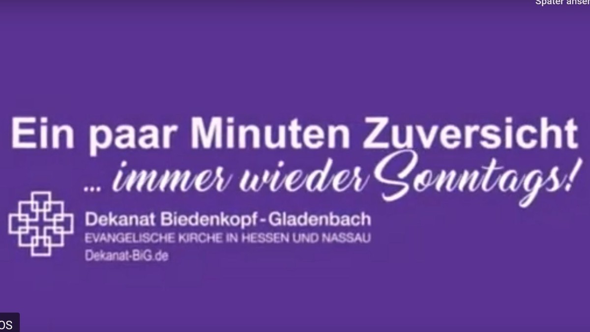 “Ein paar Minuten Zuversicht – immer wieder sonntags…"