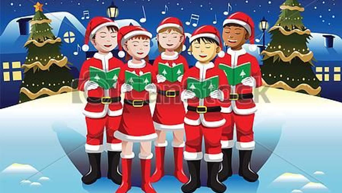 Julekalender - Christmas Carols ude foran kirken