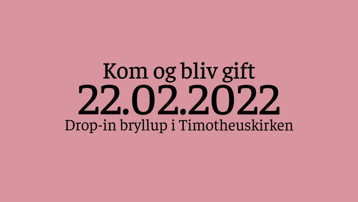 Drop in-vielse i Timotheuskirken