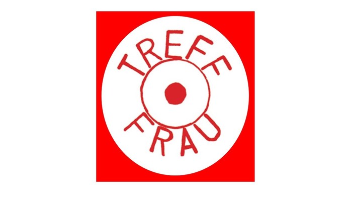 Logo für „Treff Trau“ mit einem stilisierten roten Kreis und Text darin.