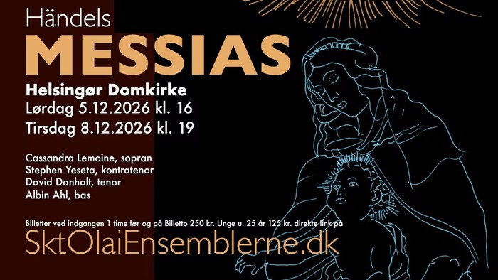 Plakat Messias-koncerter med SktOlaiEnsemblerne december 2026