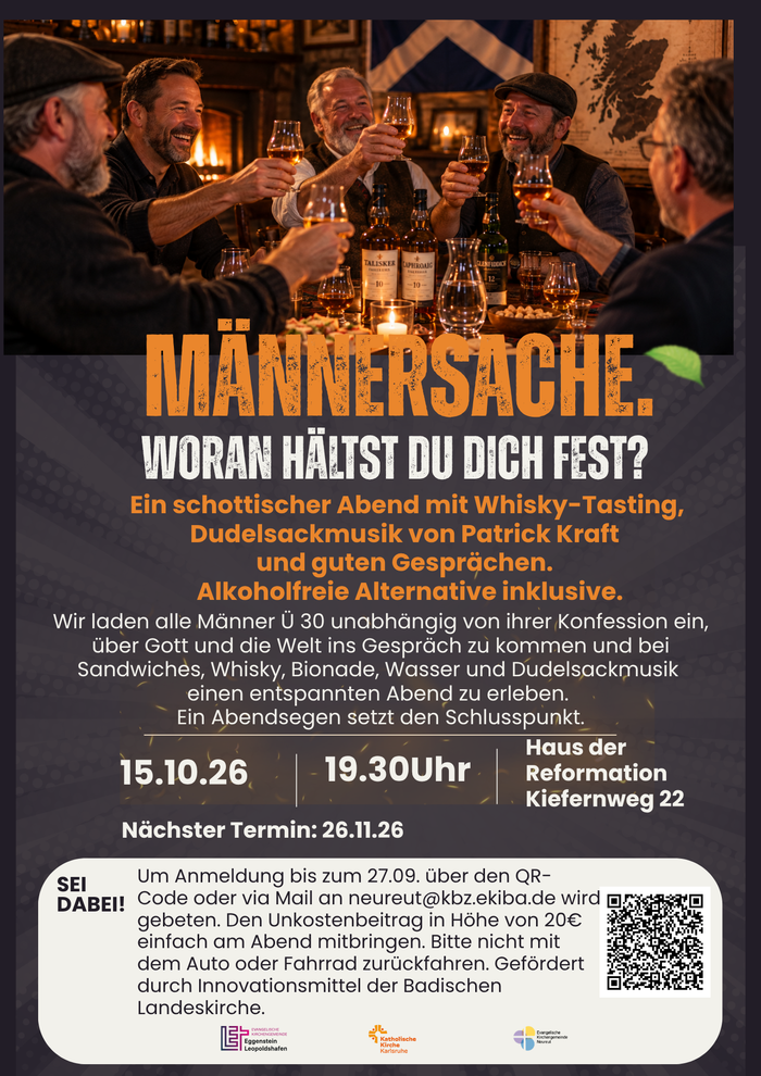 Einladung zu Männersache. mti Whiskey-Tasting am 15.10 um 19.30 Uhr mit Anmeldung