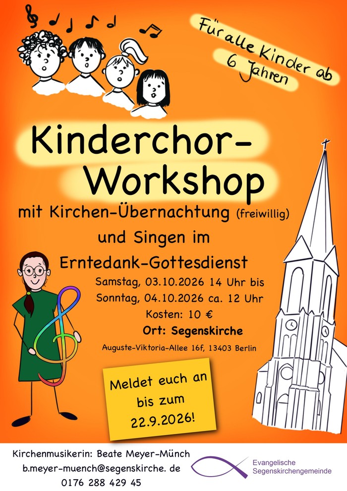 Kinderchor-Workshop mit Übernachtung in Segen