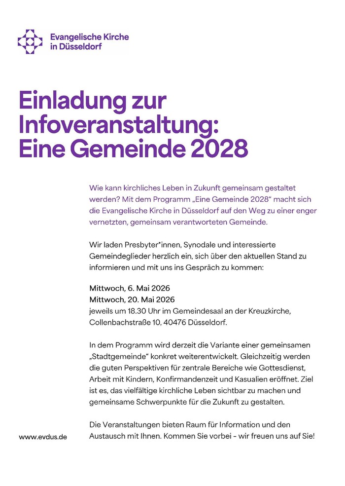 Einladung zu den Veranstaltungen