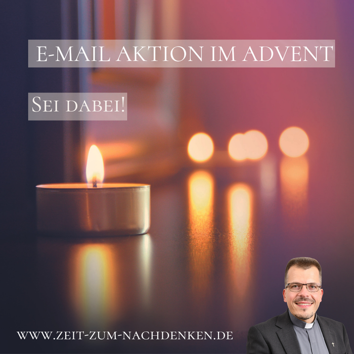 In der Adventszeit bietet Pfarrer Vogler wieder eine E-Mail Aktion an. Wer sonntags und mittwochs einen Impuls per Mail erhalten möchte, kann sich gerne anmelden.