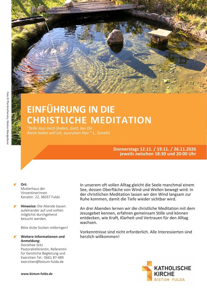 Einführung in die christliche Meditation November 2026