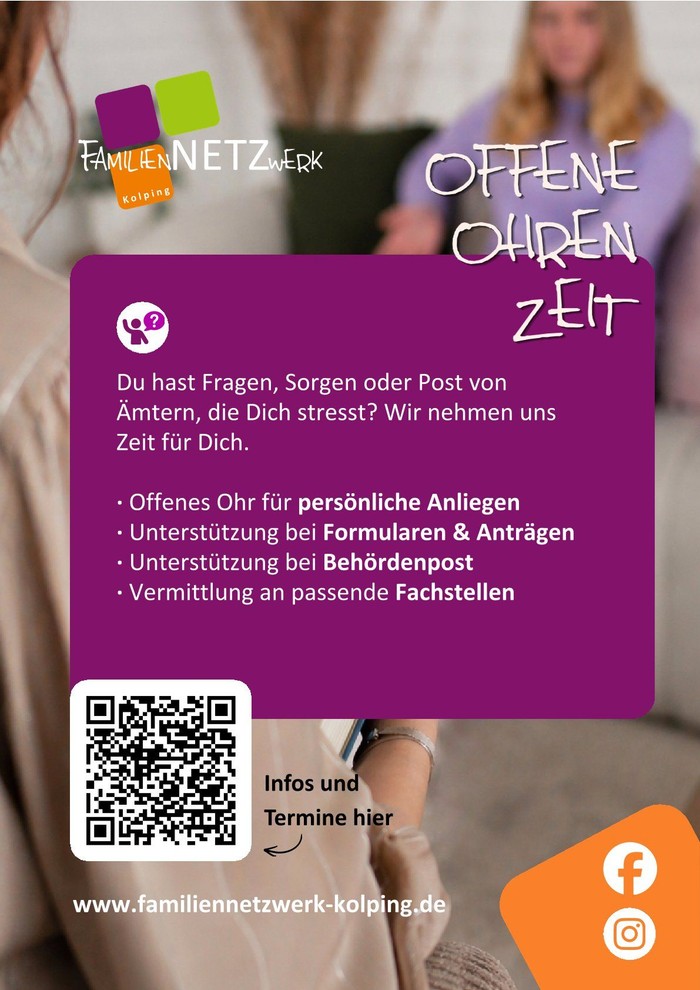 Familiennetzwerk Kolping OffeneOhrenZeit - Infoplakat